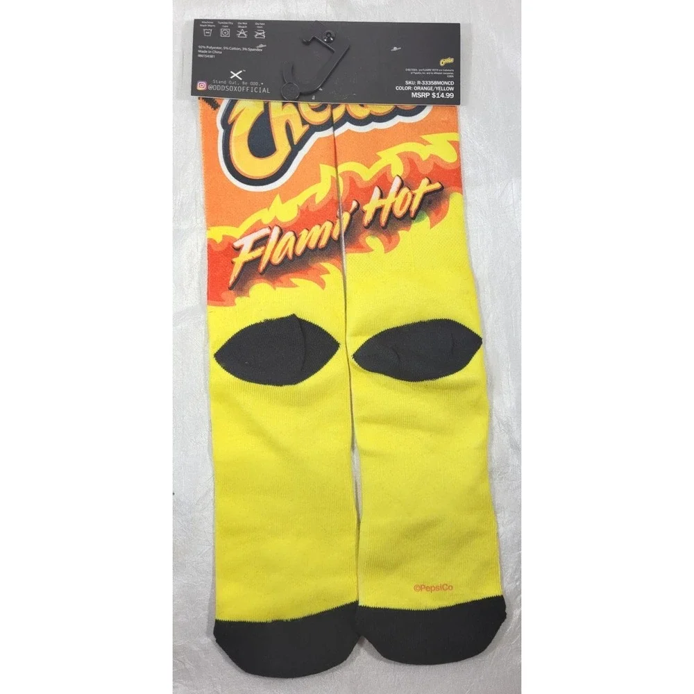 Odd Sox‎ Flamin' Hot Cheetos Chester Cheetah Crew Socks 6-13